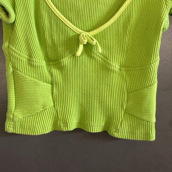 I.AM.GIA Lime Green Ribbed Top - Picture 5 of 5